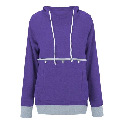 Women's Fleece Hoodie with Pet Carrier Pocket