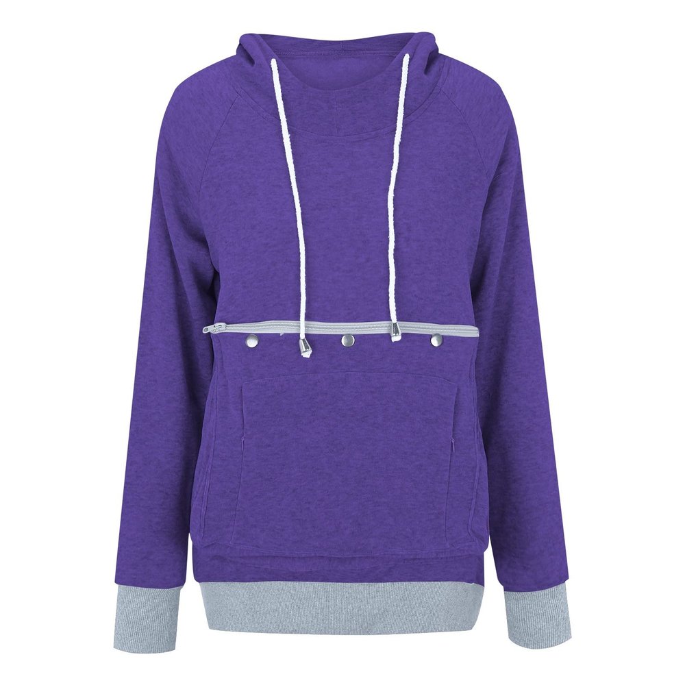 Women's Fleece Hoodie with Pet Carrier Pocket