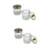 PLAFOPE 4-Piece Nail Art Crystal Cups, Transparent Octagonal Design view 1