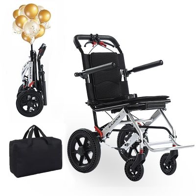 Lightweight Folding Aluminum Wheelchair with Flip-Up Armrests