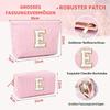2-Piece Corduroy Makeup Bag Set, Pink (N) view 2