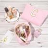 2-Piece Corduroy Makeup Bag Set, Pink (N) view 4