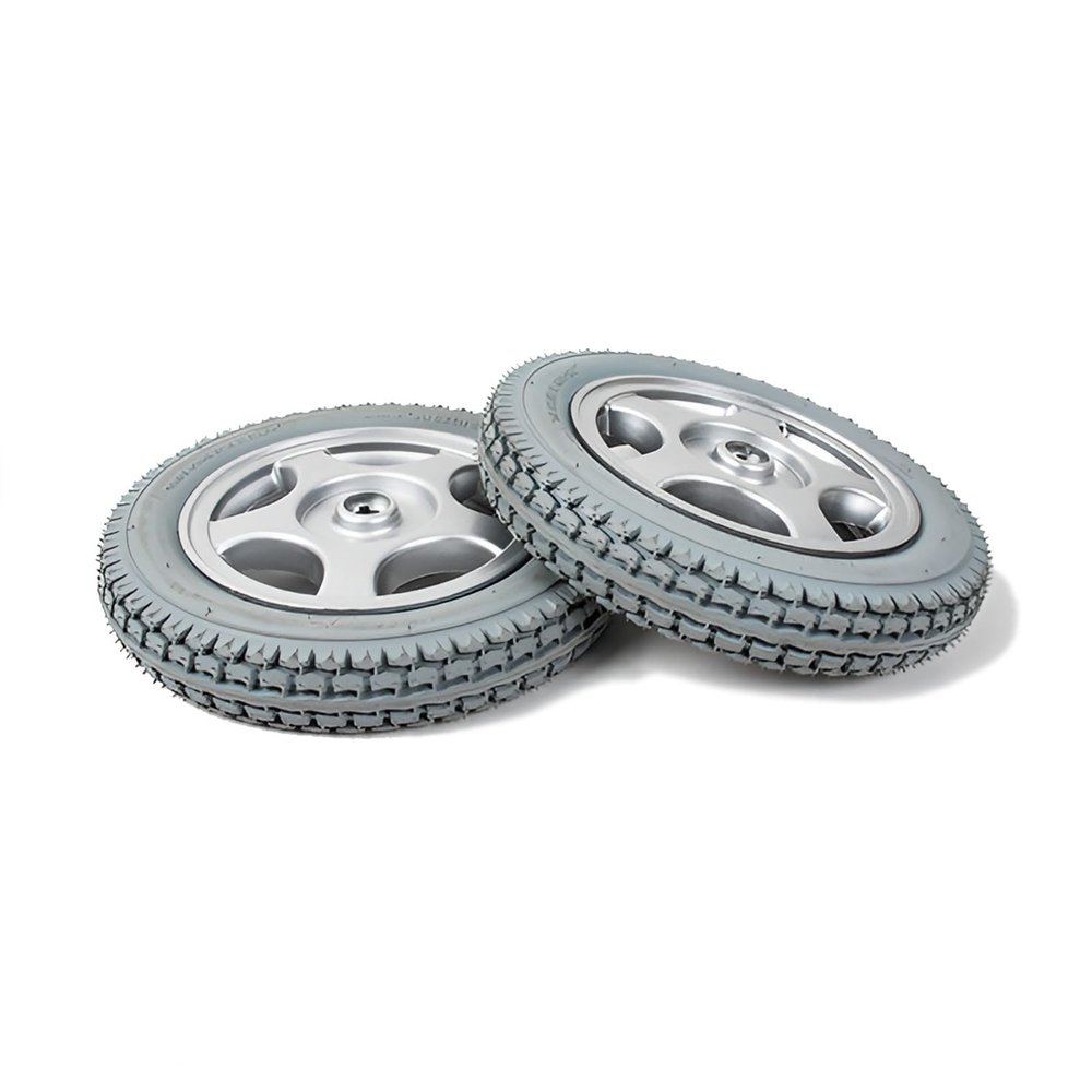 2-Pack 32 cm Rear Wheels for Electric Wheelchairs, Aluminum Alloy, 12 1/2 × 2 1/4, Non-Inflatable