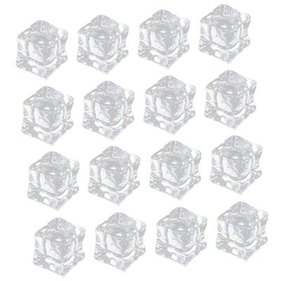 Clear Acrylic Fake Ice Cubes, 50 Pieces, for Photos and Decoration