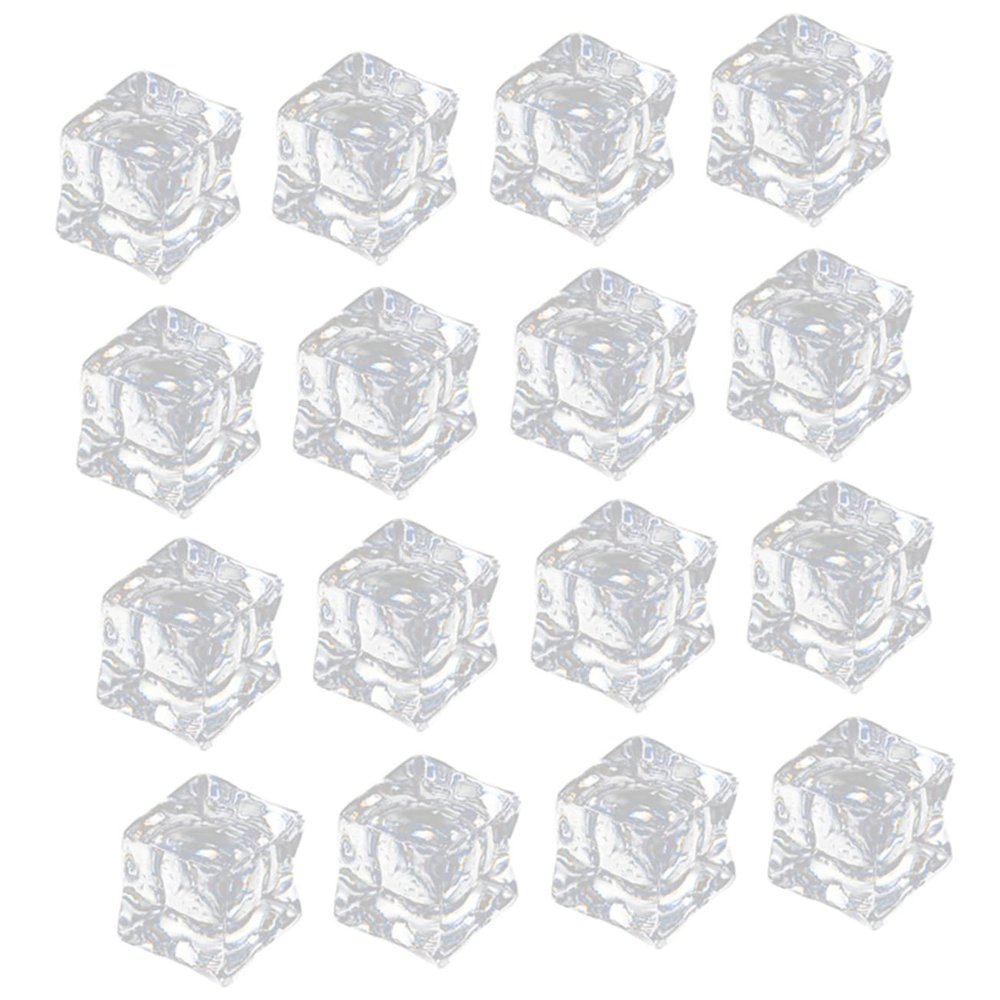 Clear Acrylic Fake Ice Cubes, 50 Pieces, for Photos and Decoration