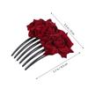 Mikinona Burgundy Rose Hair Comb for Women and Girls view 4