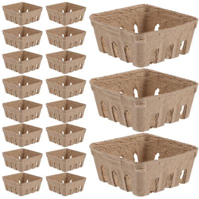 50-Count Paper Pulp Berry Baskets for Strawberries and Fruit