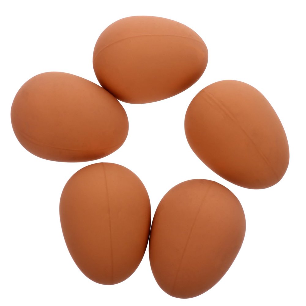 CORHAD 5-Piece Rubber Dog Toy Set, Cute Bouncing Simulation Eggs, Khaki