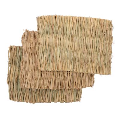 BELLIFFY 3-Piece Grass Mat for Rabbits, Woven Natural Straw Mat