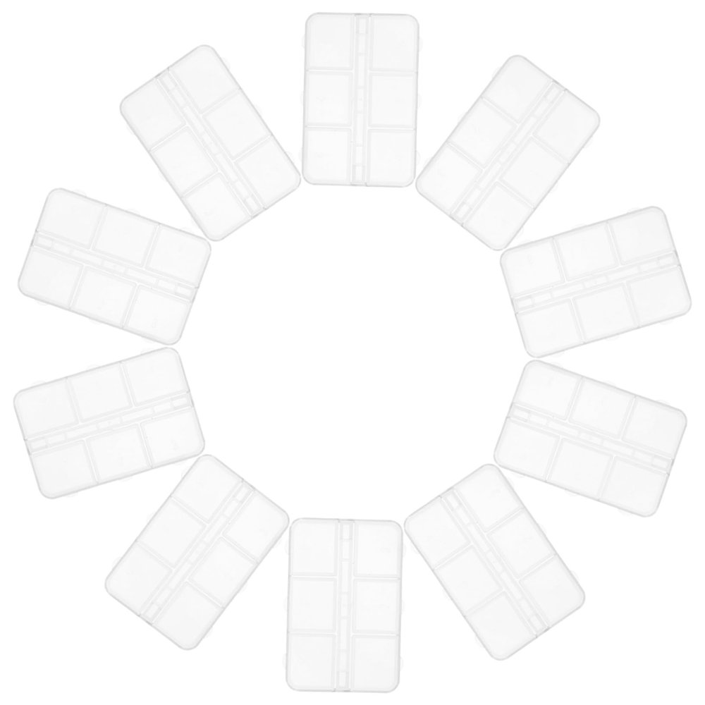 Lurrose Transparent Plastic Storage Organizer with Individual Lids, 10 Pieces