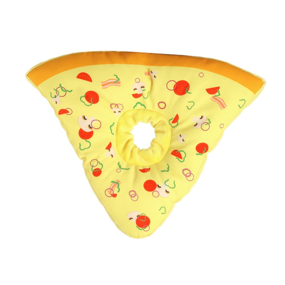 Kisangel Reflective Pizza-Shaped Cat Collar, Soft Postoperative Recovery Cone for Cats and Small Dogs