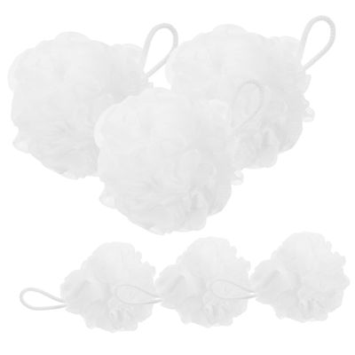 Gogogmee 6-Piece Bath Sponges with Hanging Strap, Durable PE Material, Quick-Drying Shower Poufs for Travel and Daily Body Care
