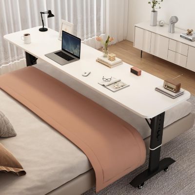 Height-Adjustable Overbed Table with Wheels