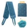 BELLIFFY 3-Piece Polyester and Cotton Shower Loofah Set with Back Scrubber Straps view 1