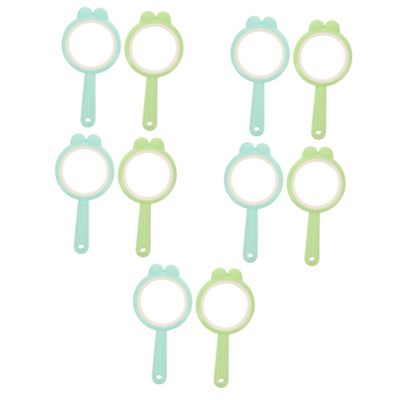 Healeved 10-Piece Handheld Magnifying Glass Set, Double-Convex Lens, Blue and Green