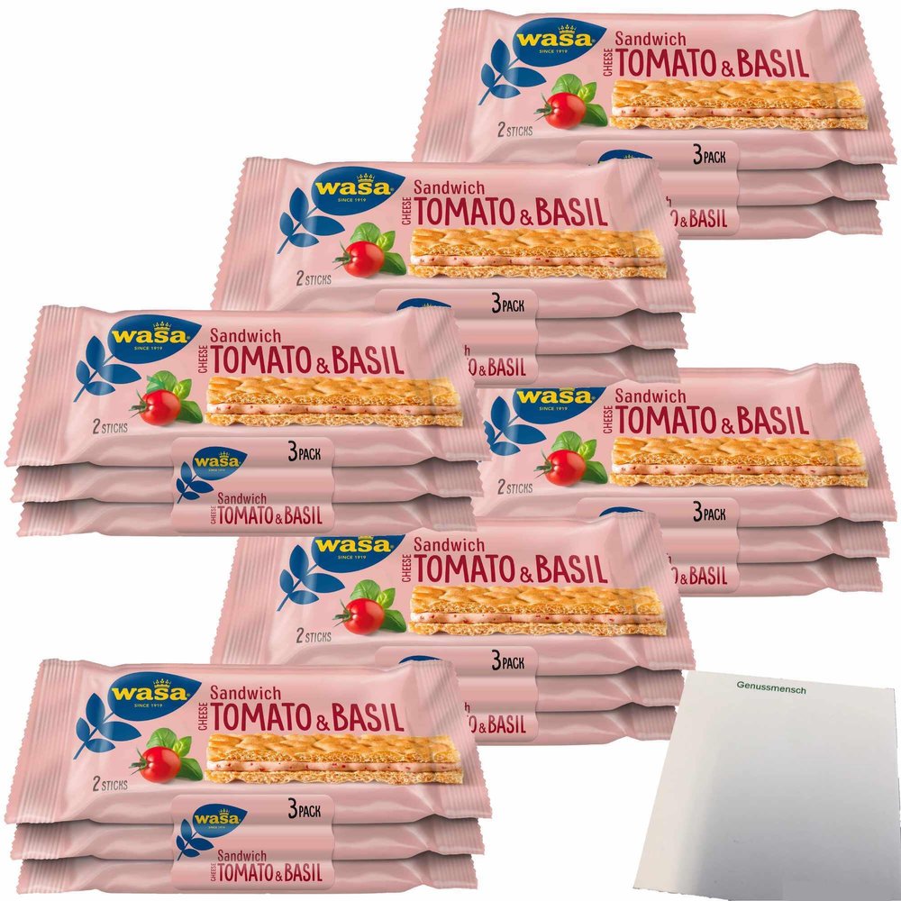 usy Bundle: Wasa Sandwich Crispbread Cheese, Tomato & Basil, 6-Pack (6 x 120 g) + usy Notepad