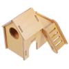 BESPORTBLE Wooden Hamster House with Ramp and Hideout for Small Pets view 1
