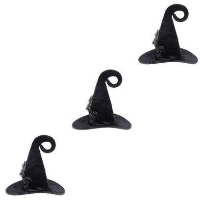 SOIMISS 3-Piece Women's Witch Hat with Roses for Halloween, Carnival and Masquerade