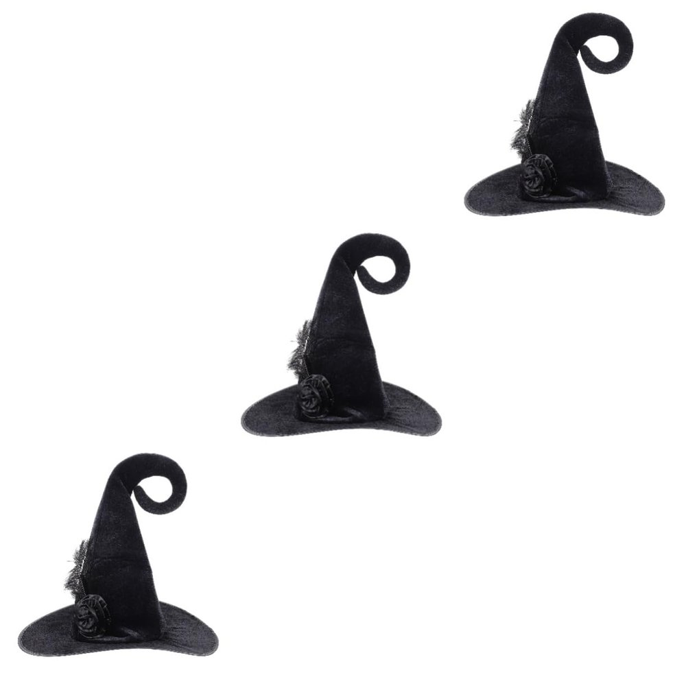 SOIMISS 3-Piece Women's Witch Hat with Roses for Halloween, Carnival and Masquerade