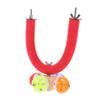Sosoport Wooden Parrot Toy Perch with Bell for Cockatiels view 1