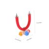 Sosoport Wooden Parrot Toy Perch with Bell for Cockatiels view 4