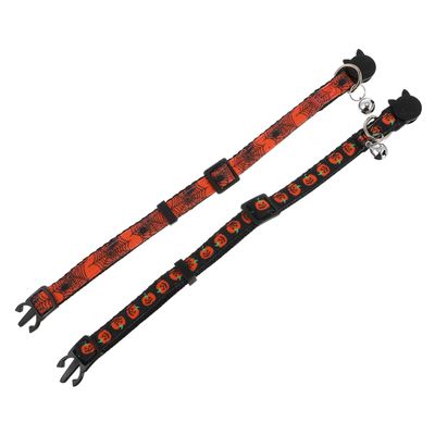 BCOATH 2-Pack Halloween Pet Collars with Bells