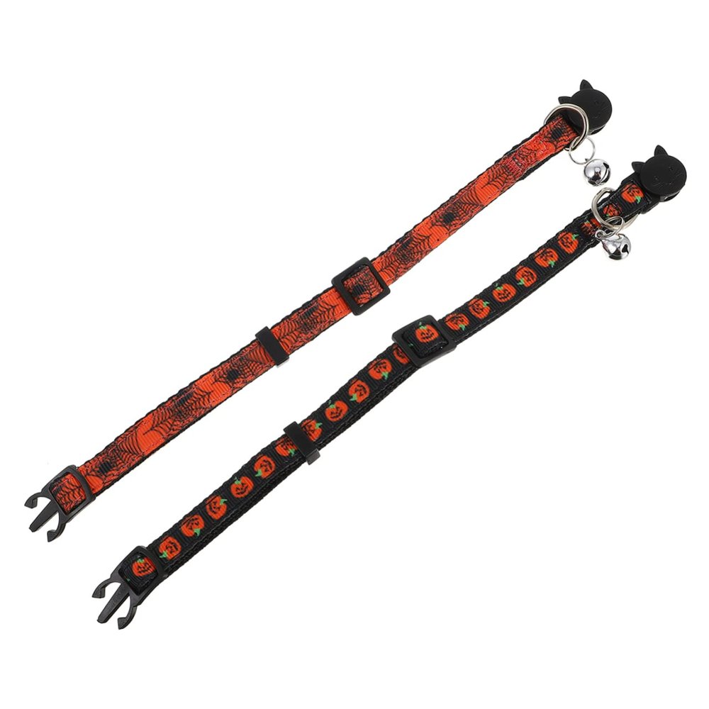 BCOATH 2-Pack Halloween Pet Collars with Bells