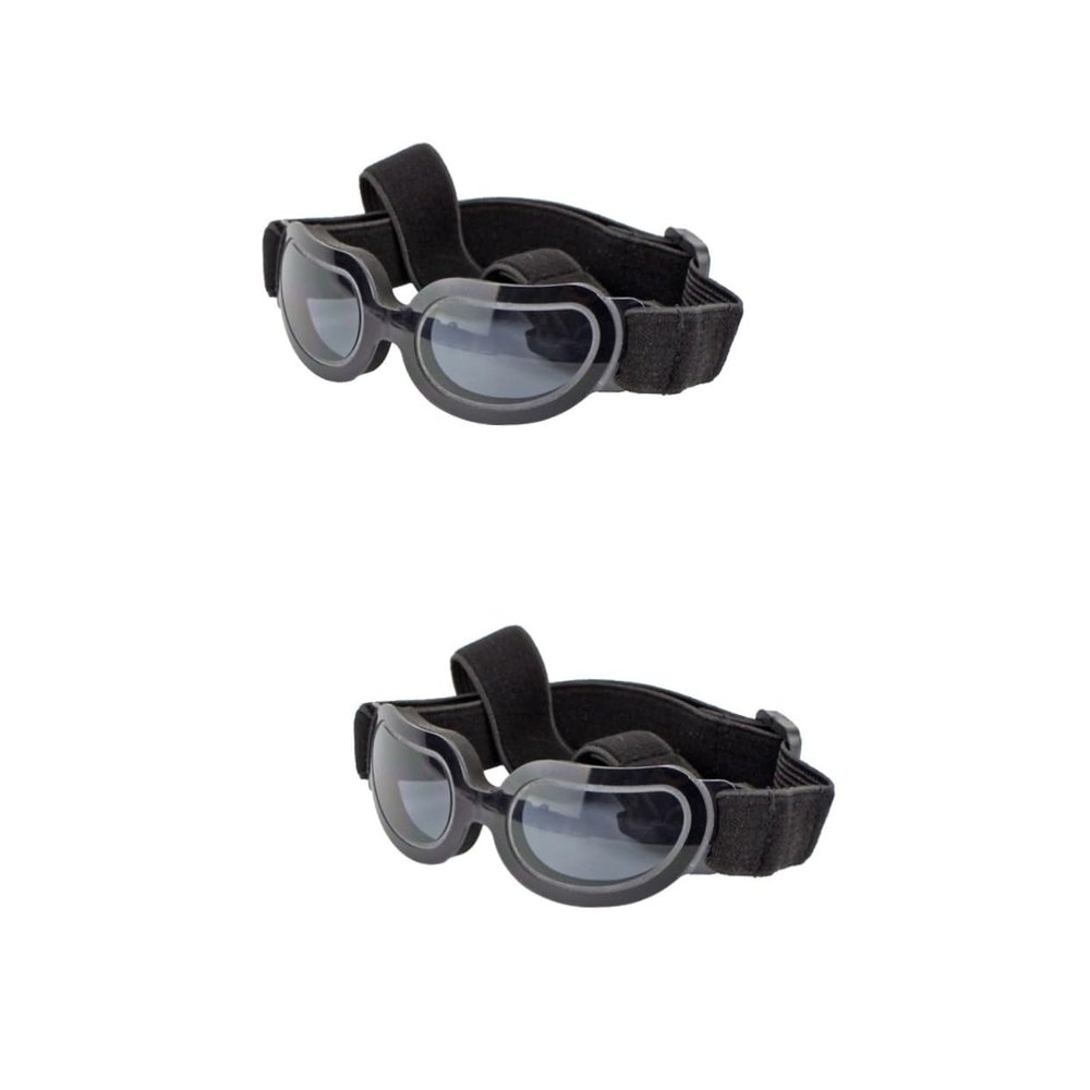 CIYODO 2-Piece Dog Sunglasses, Black