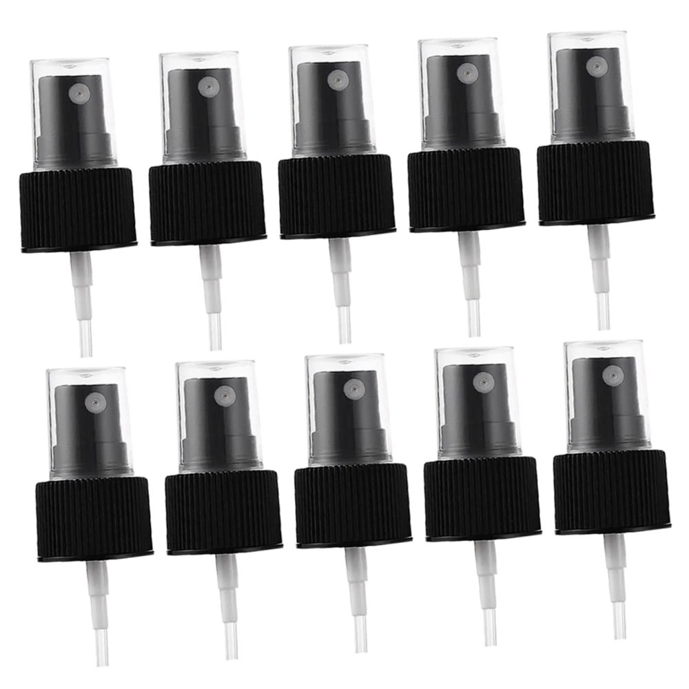 20 Black Plastic Spray Heads for Bottles, 18 mm Fine Mist