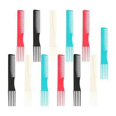 Mikinona 12-Piece Plastic Hair Comb Set, Portable and Gentle on the Scalp, for Hairdressers and Makeup Use, Random Colors