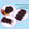 Unipearl Deep Curly Bulk Human Braiding Hair, 2 Bundles, 20 in, 100 g, Burgundy #99J view 4