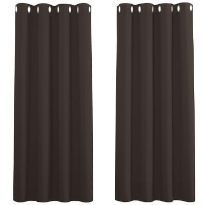 CHENMIAO Blackout Curtains 180 x 270 cm, Thermal and Sun Protection, Grommet Top, Washable, Brown