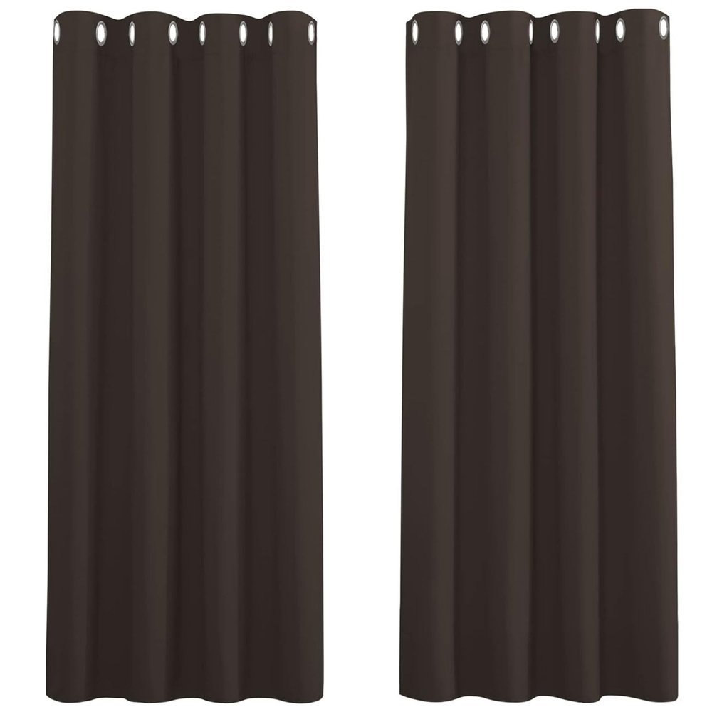 CHENMIAO Blackout Curtains 180 x 270 cm, Thermal and Sun Protection, Grommet Top, Washable, Brown