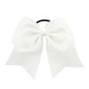 Large White Hair Tie with Bow Knot, Stretchy, Adjustable, Hookless view 1
