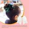 Large White Hair Tie with Bow Knot, Stretchy, Adjustable, Hookless view 2
