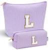 Parima Personalized Makeup Bags for Girls and Women, Initial L, Travel Cosmetic Pouches view 1