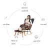 GXXINGIN Patchwork Rocking Nursing Chair with Footstool view 3