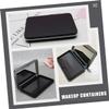 2 Empty Eyeshadow Cases with Mirror, Black Plastic, Compact view 2