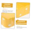 Washable Ceramic Hamster Bowl, Yellow Small-Animal Food Bowl view 3