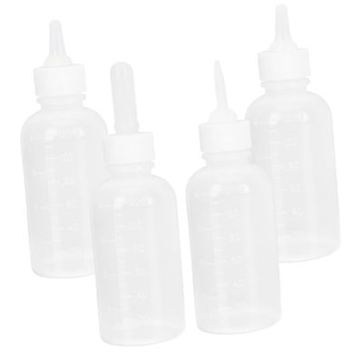 Milisten 4-Pack 120 mL Reusable Pet Baby Bottles with Narrow Drinking Tips