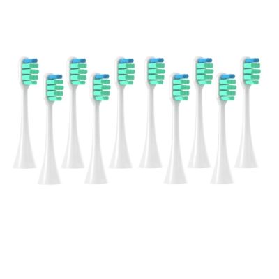 WENH 10-Piece Replacement Brush Heads for DC01, Soft Vacuum Whitening Bristles, Sonic Cleaning (10 White)