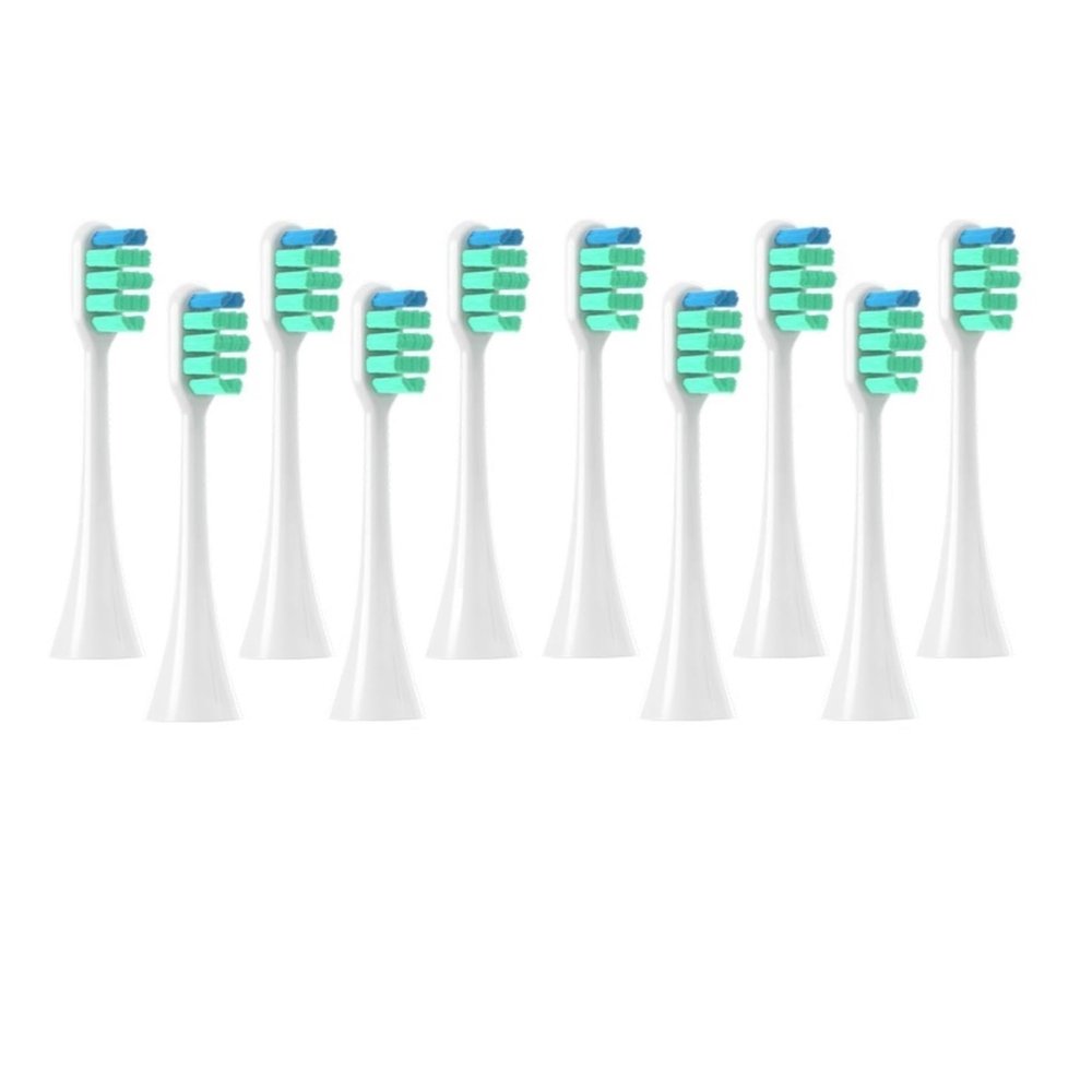 WENH 10-Piece Replacement Brush Heads for DC01, Soft Vacuum Whitening Bristles, Sonic Cleaning (10 White)