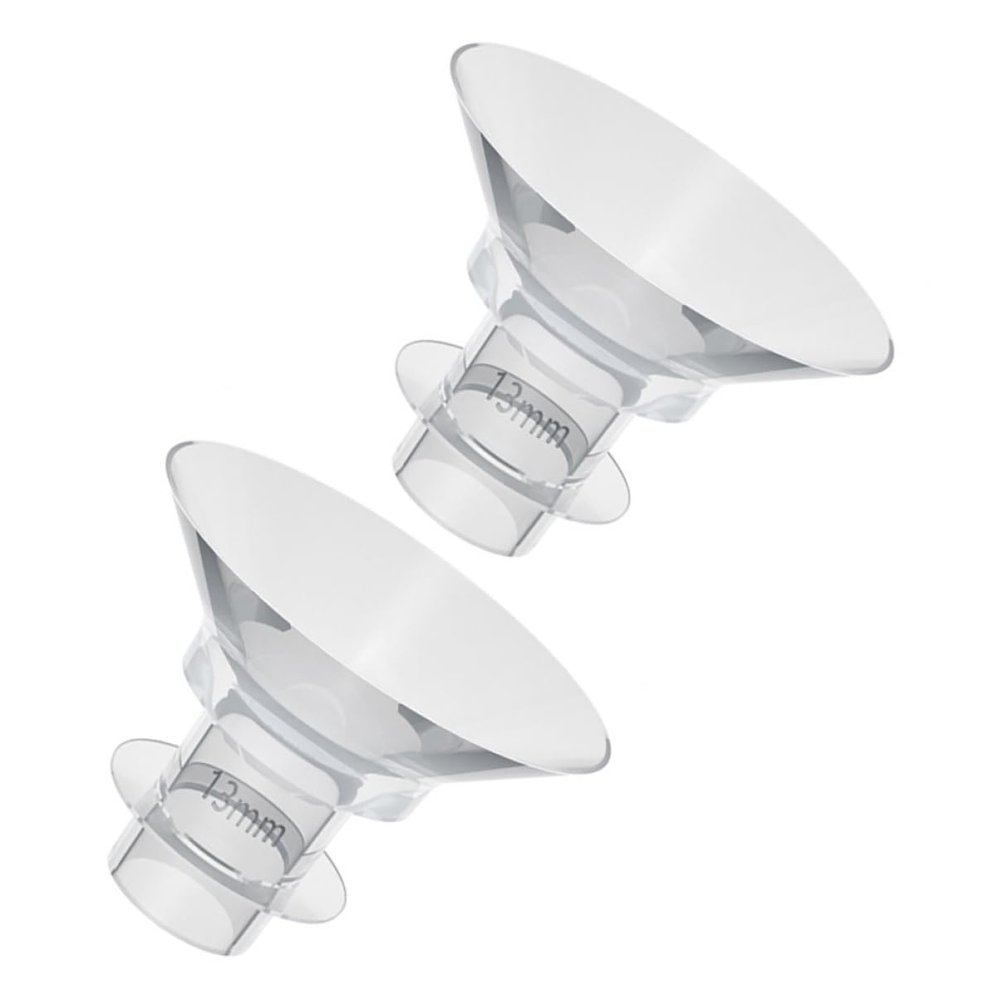 TOYANDONA 2-Piece Silicone Breast Pump Flange Inserts, 13 mm, Transparent, Washable Replacement Inserts