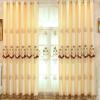 Bishilin Blackout Curtains with Grommets, 2-Pack, 137 x 274 cm, Double-Layered, Floral Lace Embroidery, Yellow view 1