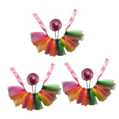 BESPORTBLE 3-Piece Colorful Pet Lizard Costume with Hat and Skirt