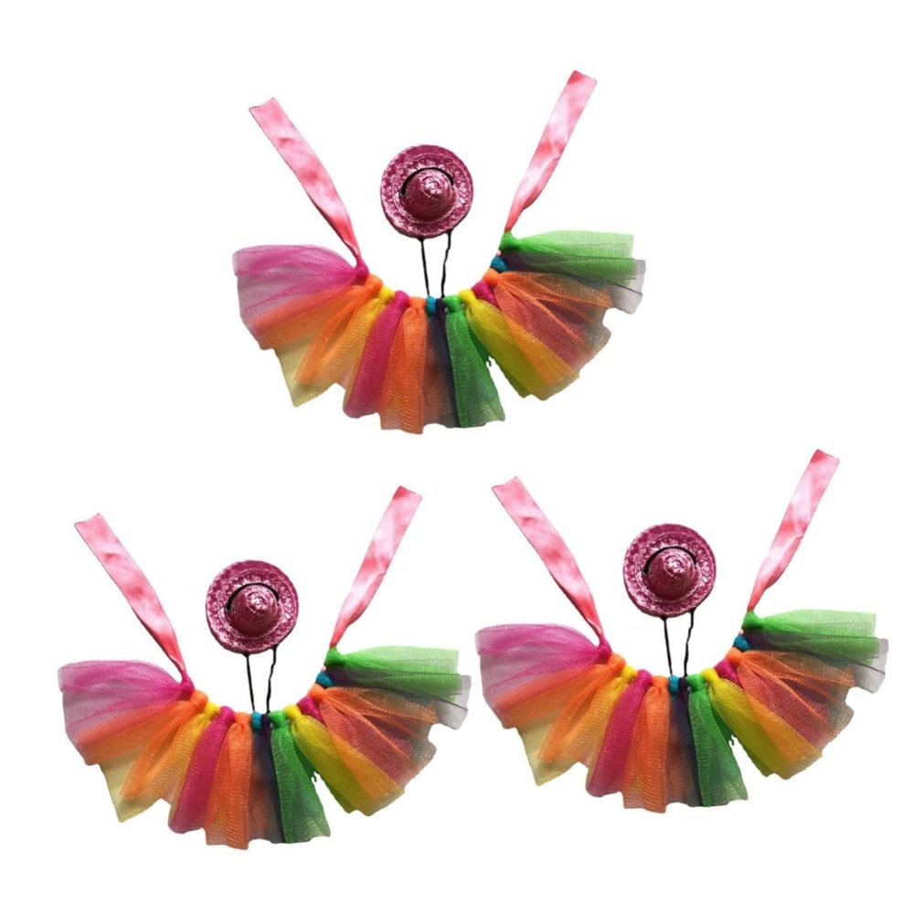 BESPORTBLE 3-Piece Colorful Pet Lizard Costume with Hat and Skirt