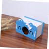 BESPORTBLE 3-Piece Wooden Hamster House, Spacious Blue Nest for Small Pets view 2