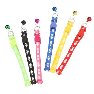 Hohopeti 6-Pack Adjustable Cat and Dog Collars with Bells, Decorative and Lightweight, for Walks and Parties, Random Colors