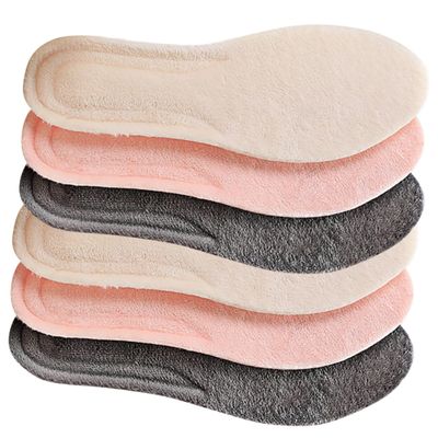 COLLBATH 3 Pairs Winter Warm Shoe Cushions, Breathable Shock-Absorbing Insoles for Men and Women