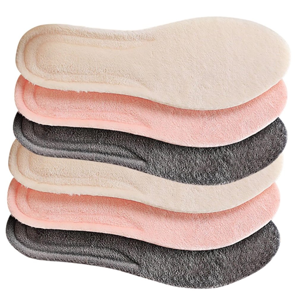 COLLBATH 3 Pairs Winter Warm Shoe Cushions, Breathable Shock-Absorbing Insoles for Men and Women